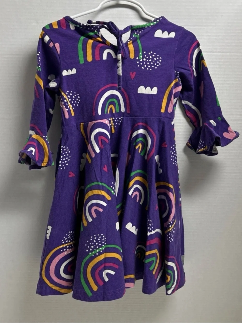 Eleanor Rose Size 3-4 Little Girls Purple Dress Rainbow Pattern